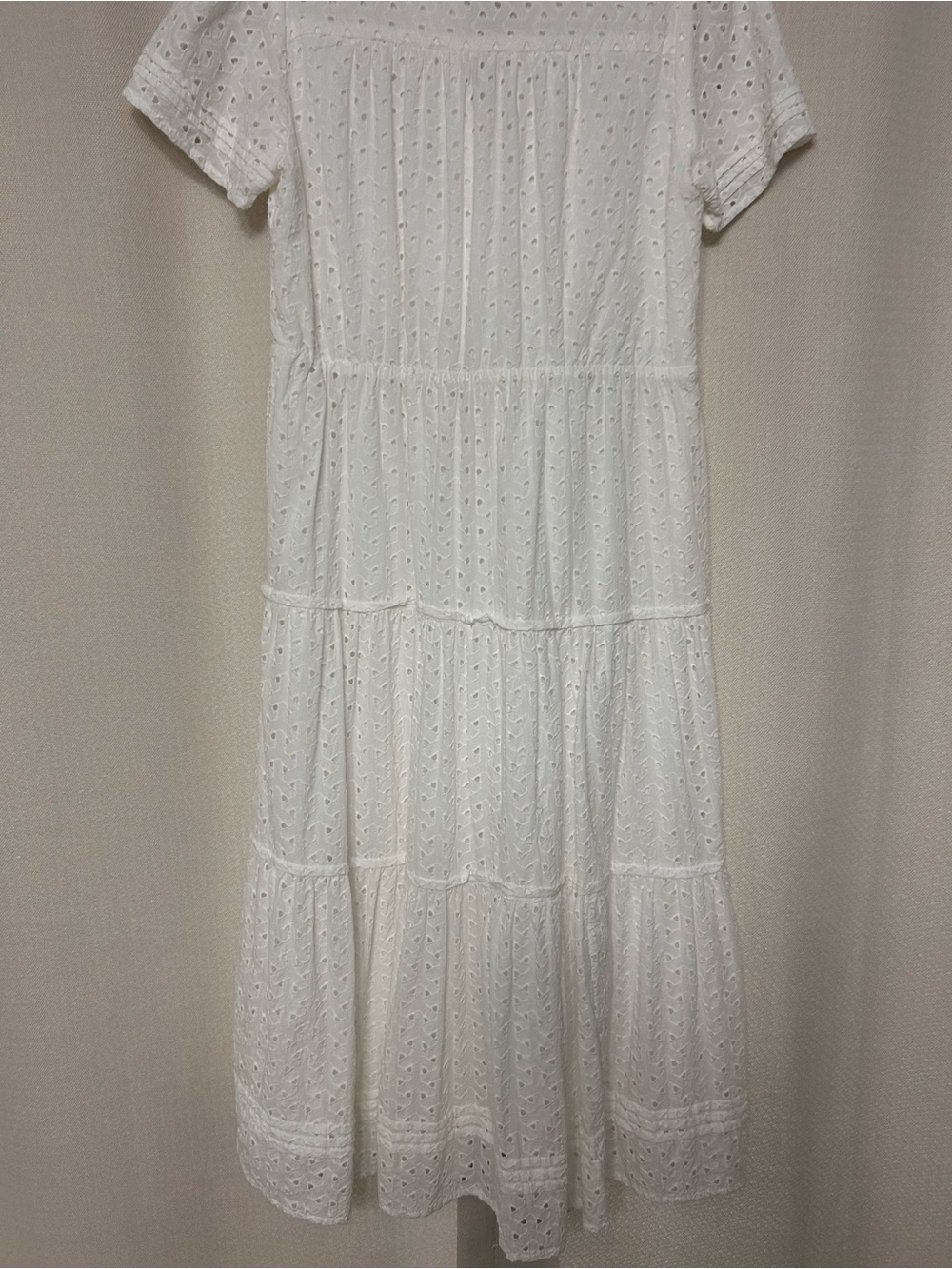Cynthia Rowley White Eyelet Tiered Midi Dress